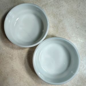 Set of 2 Milk Glass Stacking Bowls